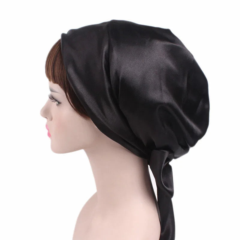New Women Satin Night Sleeping Cap Head Wrap
