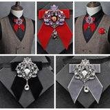 Men's Wedding Bow Tie Pins Set Luxury Rhinestone