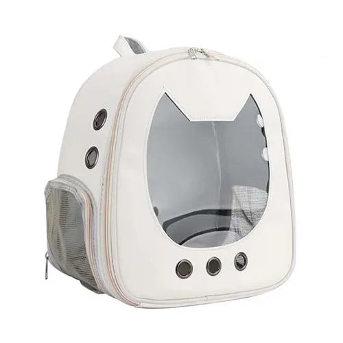 Cat Carrier Bag PU Portable Travel Outdoor Backpack