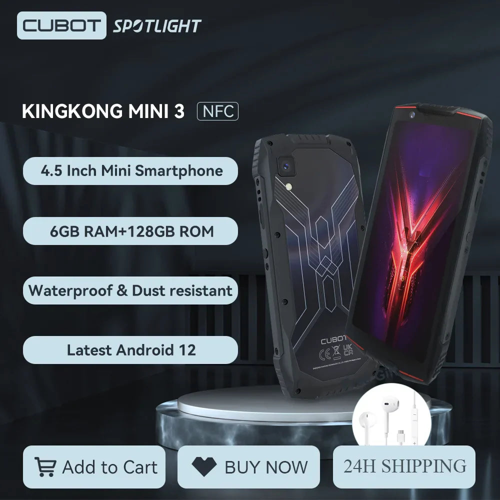 Cubot KingKong MINI 3, 4.5" Mini Smartphone, Helio