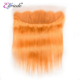 Elfriede #Orange Straight Colored Hair Bundles with Frontal