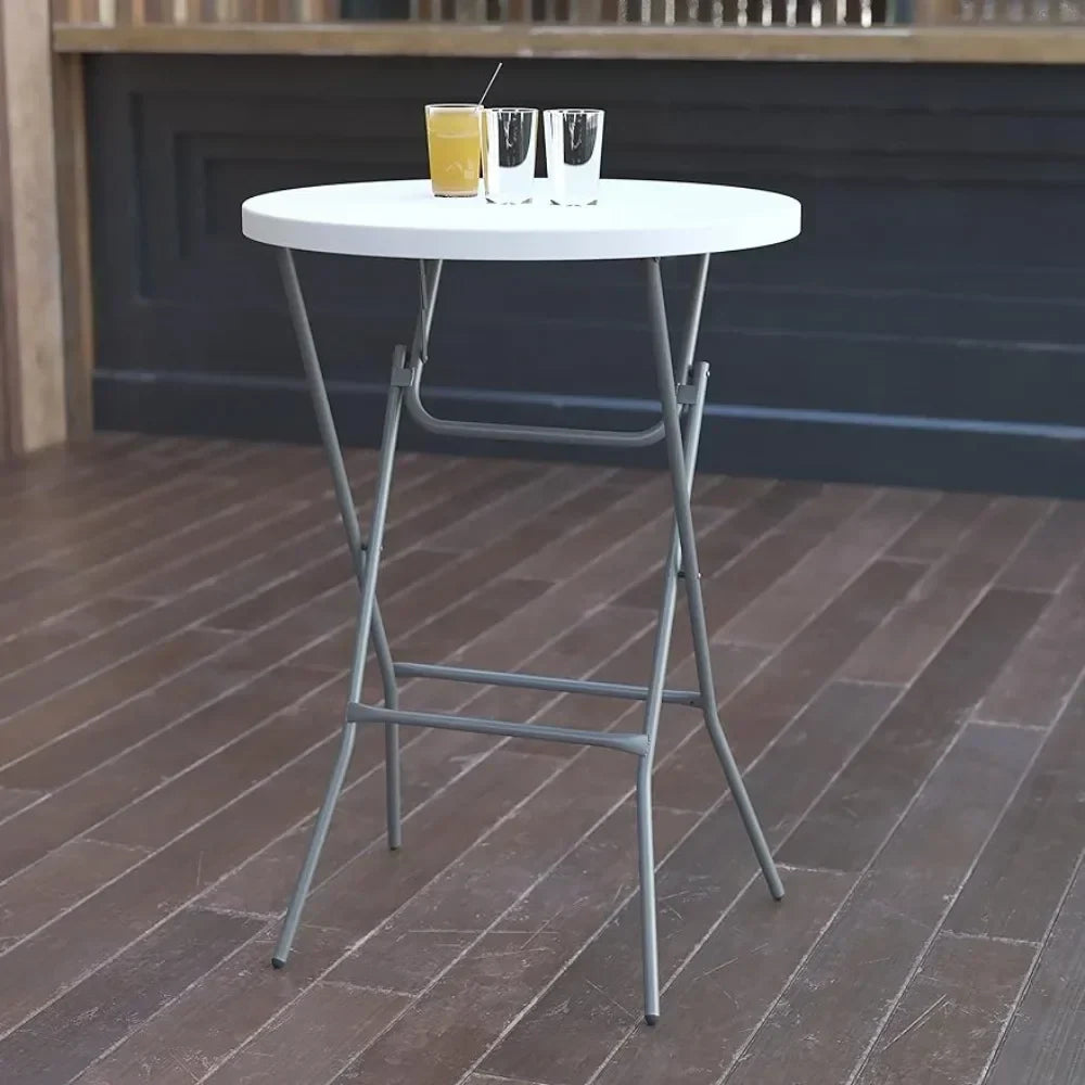 Round Plastic Bar Height Folding Event Tables, Set