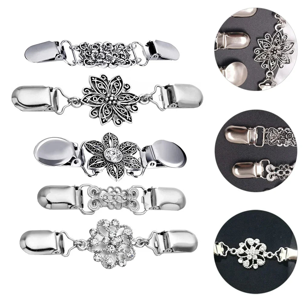 5 Pcs Alloy Sweater Clip Retro Scarf Vintage