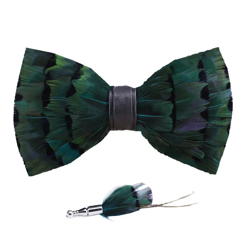 Feather Brooch Bow Tie For Men Women Officiating