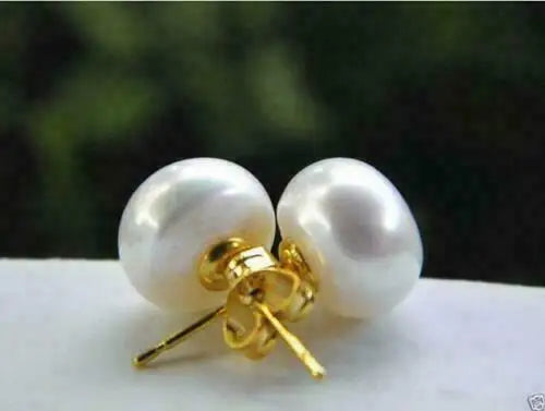 wholesale AAA akoya 10-11mm white pearl earrings 14k