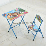 Kindergarten pupils children foldable learning tables and chairs