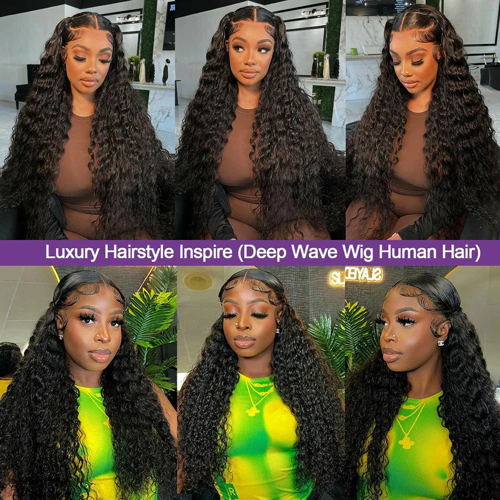 Transparent Remy Deep Wave Lace Front Wig 13x4