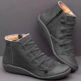 2023 New Women'S Round Toe Flat Zipper Snow