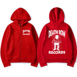 Death Row Records Zipper Hoodies Rapper Tupac 2pac