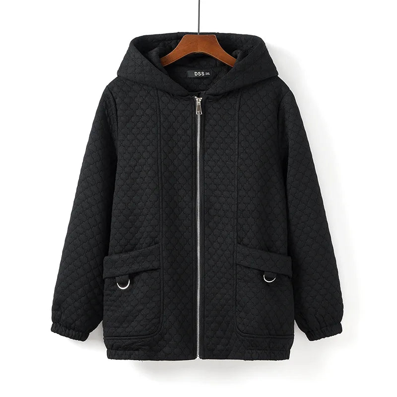 Womens Plus Size Zipper Jacket Autumn Casual Clothing