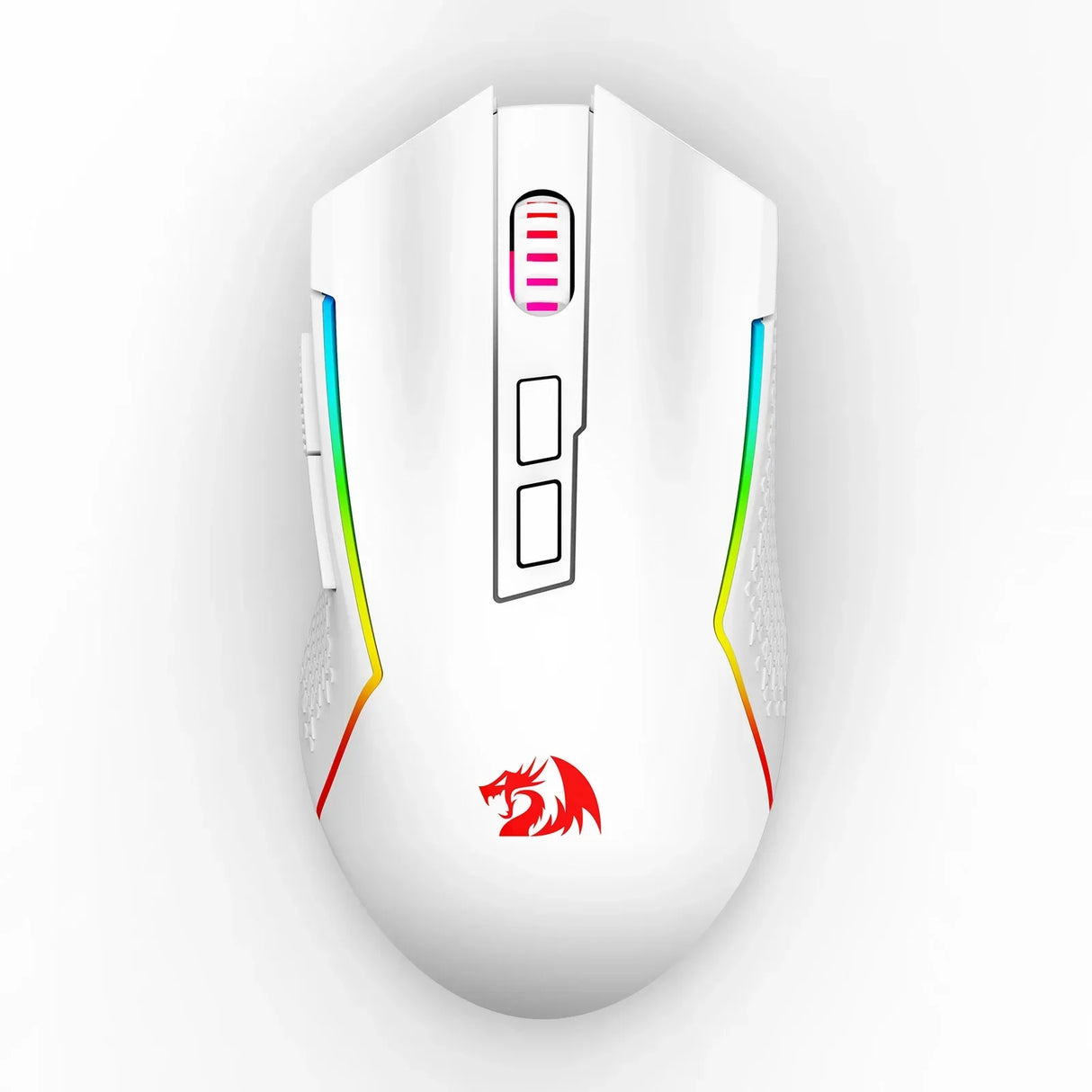 Redragon M693 Wireless/Wired BT & 2.4G Bluetooth Gaming 8000 DPI Mouse 3-Mode Connection RGB Backlight for PC/Mac/Laptop， White