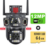 6K 12MP Security Camera WiFi Wireless Outdoor Three