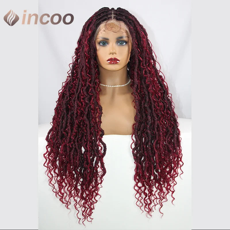 32 inch Butterfly Loc Dark Ginger Full Lace