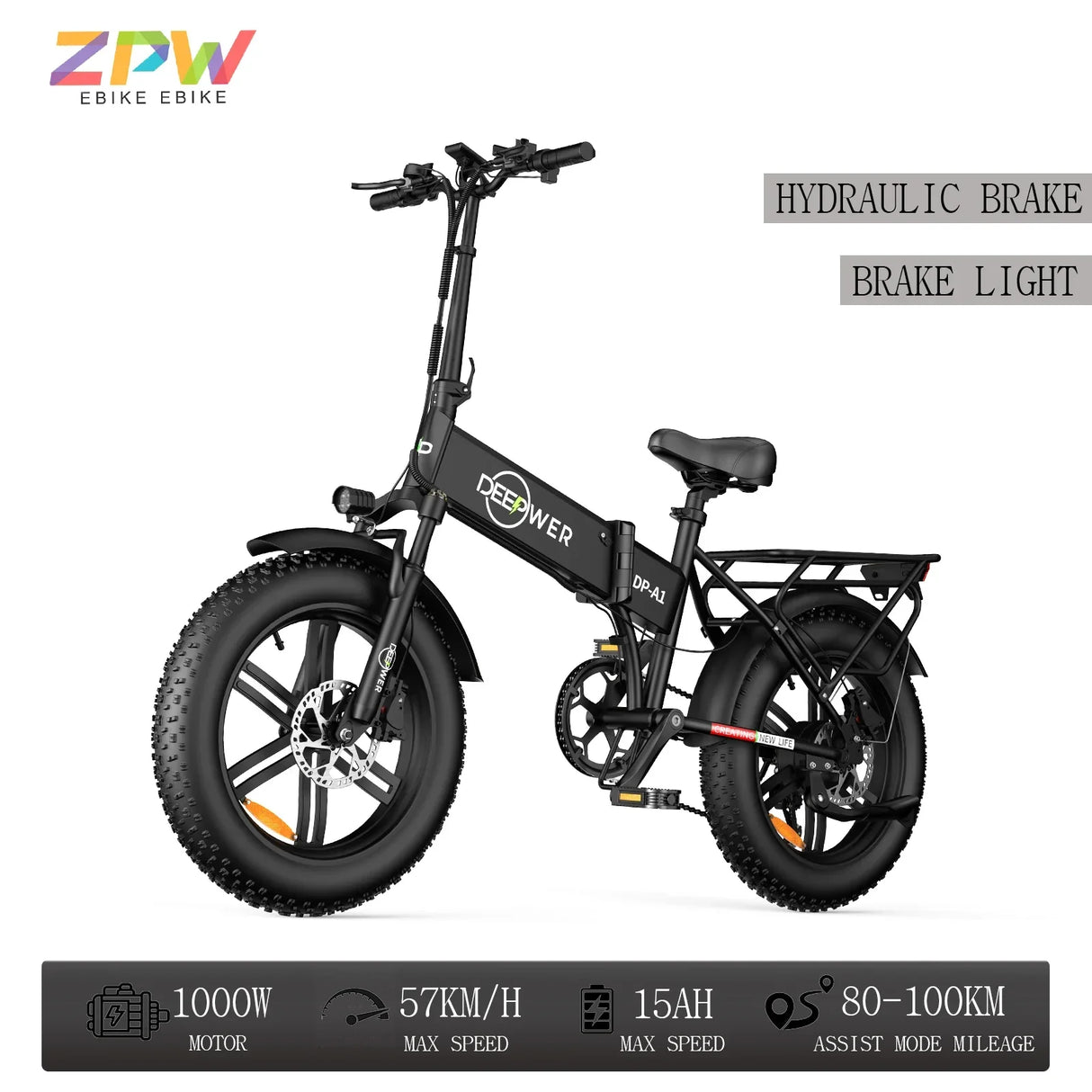 ZPW A1 20 inch Ebike 1000W 48V 20AH