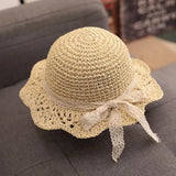 Fashion Baby Petal Brim Straw Woven Hat Sun