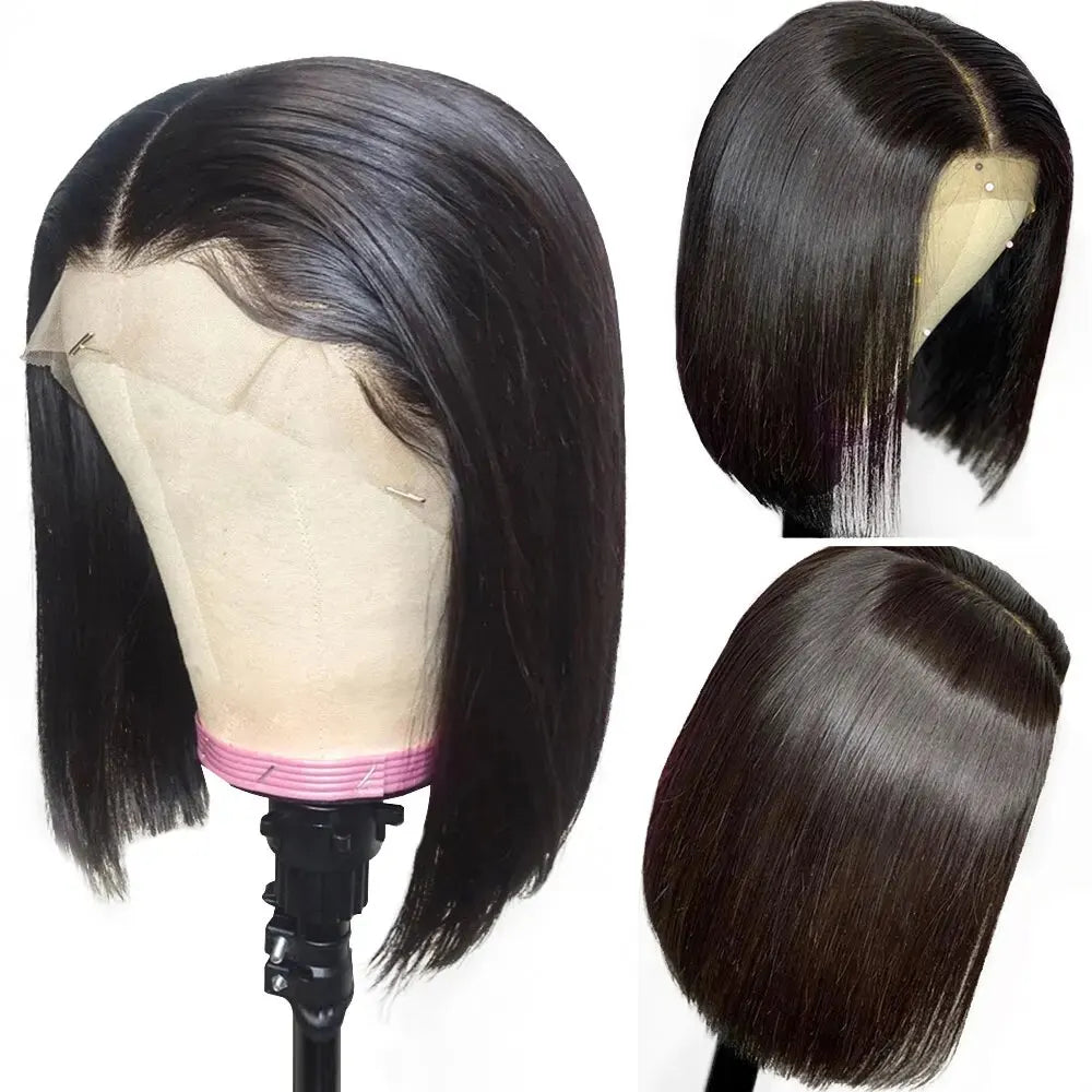 Malaysian Straight Short Bob 13x4 Lace Frontal Wig