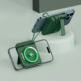 Magnetic Wireless Charger Magsafe Powerbank Built in Cable