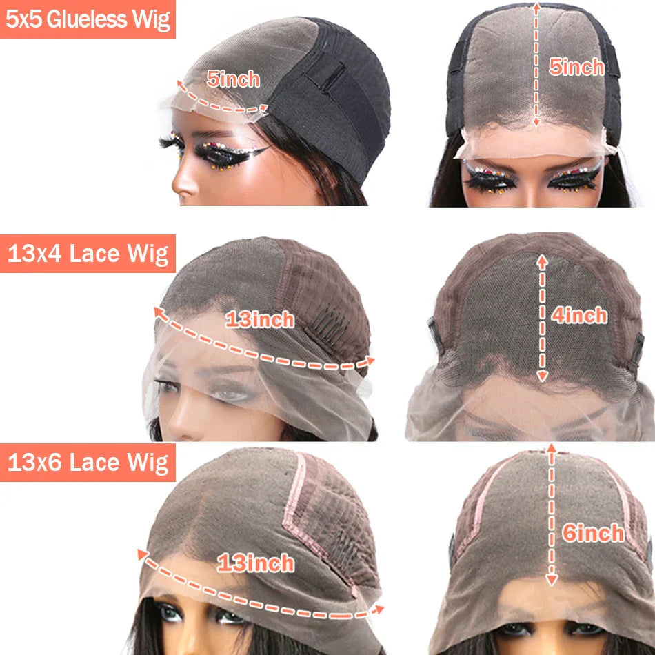 Wigirl 250 Density 13x4 13x6 Bone Straight Lace