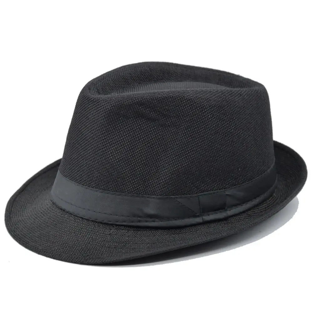 Men Women Straw Fedora Hat Trilby Cuban Sun