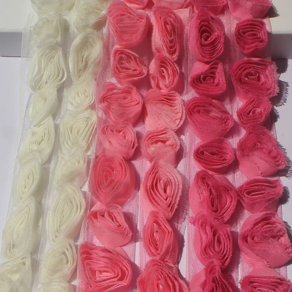 1y chiffon shabby flower lace for princess girls