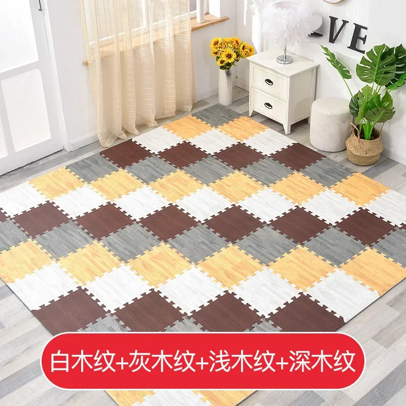 Wooden Interlocking Exercise Tiles Crawling Carpet And Rug