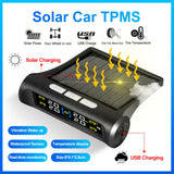 4 External Sensors Car Solar Power TPMS Tire