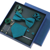 8piece Set Bussiness Blue Ties For Mans Floral