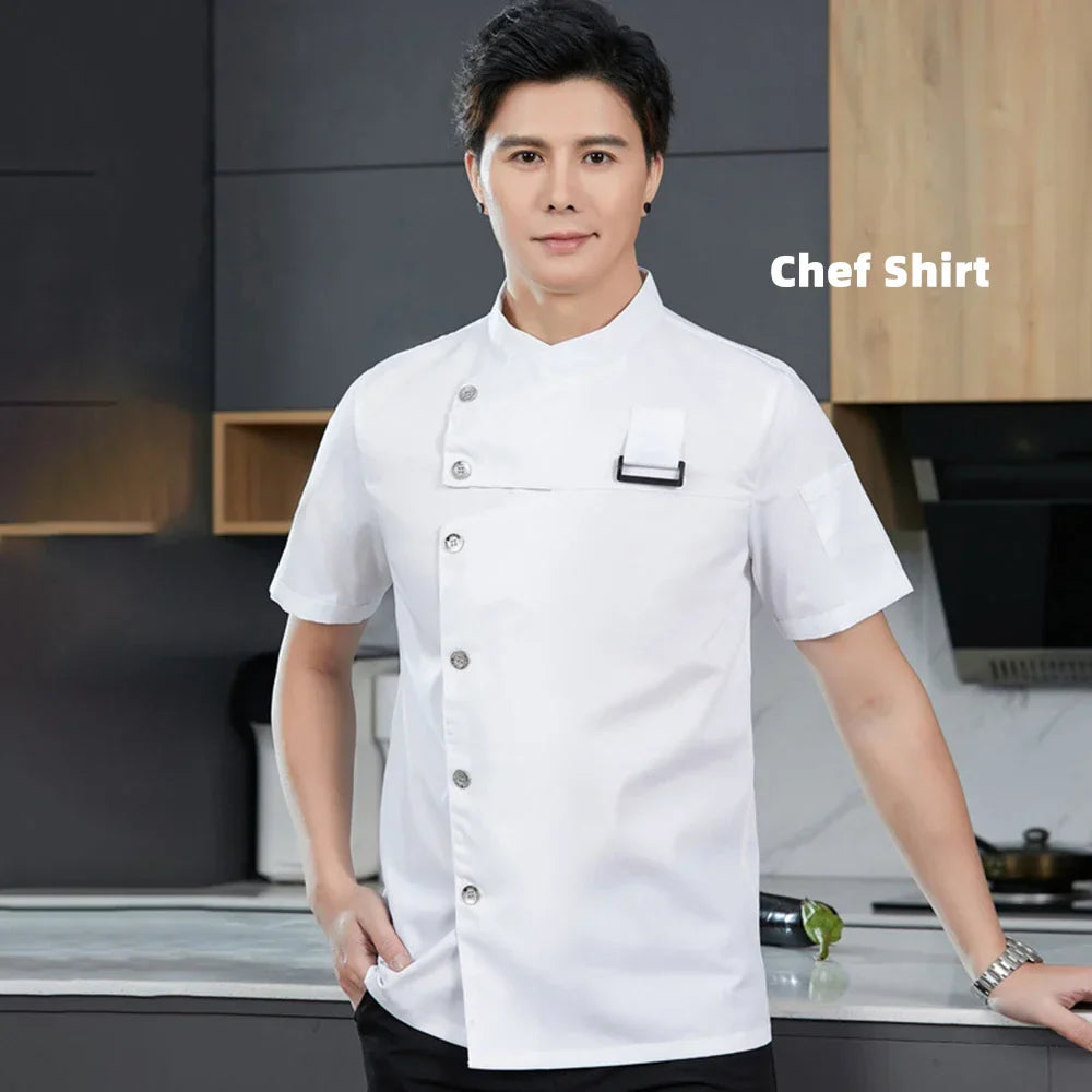 Khaki Chef Uniform Catering Workwear Head Chef Shirts