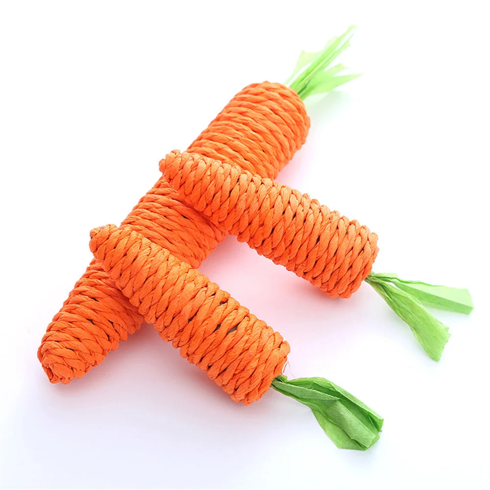 Carrot Shaped Paper Ropes Weave Pet Toy Chew