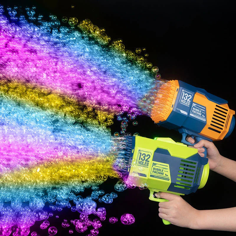132Hole Rocket Luminous Bubble Gun Gatling Electric Soap