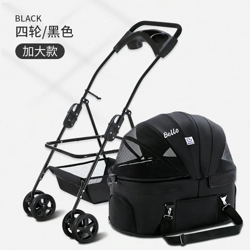 Detachable Pet Trolley 4 Wheel Universal Dog Stroller