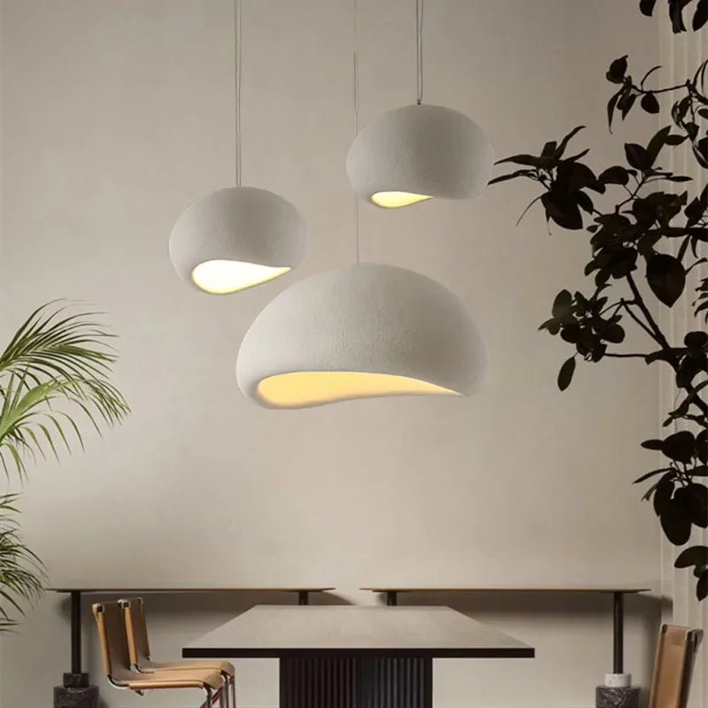 Minimalist Wabi-Sabi LED Chandeliers Light Living Kitchen Island