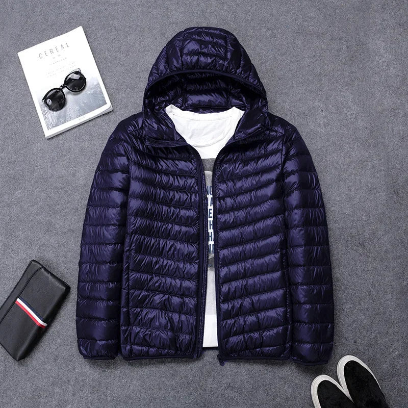 2024 new upscale men's white duck down jacket
