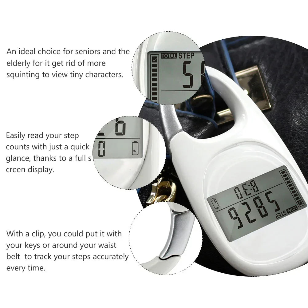 Pedometer Key Chain Activity Record Steps Sports Accessories