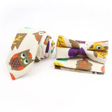 Men Linen Plant Ainmal Ties Set Pocket Handkerchief