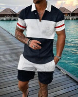 Summer Brand Tracksuit Solid Color Male Shorts Suit