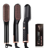 Professional Hair Straightener Brush Electric Black Beard Hot