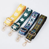 Fashion Bag Strap Adjustable Nylon Flowers Embroidered Colored