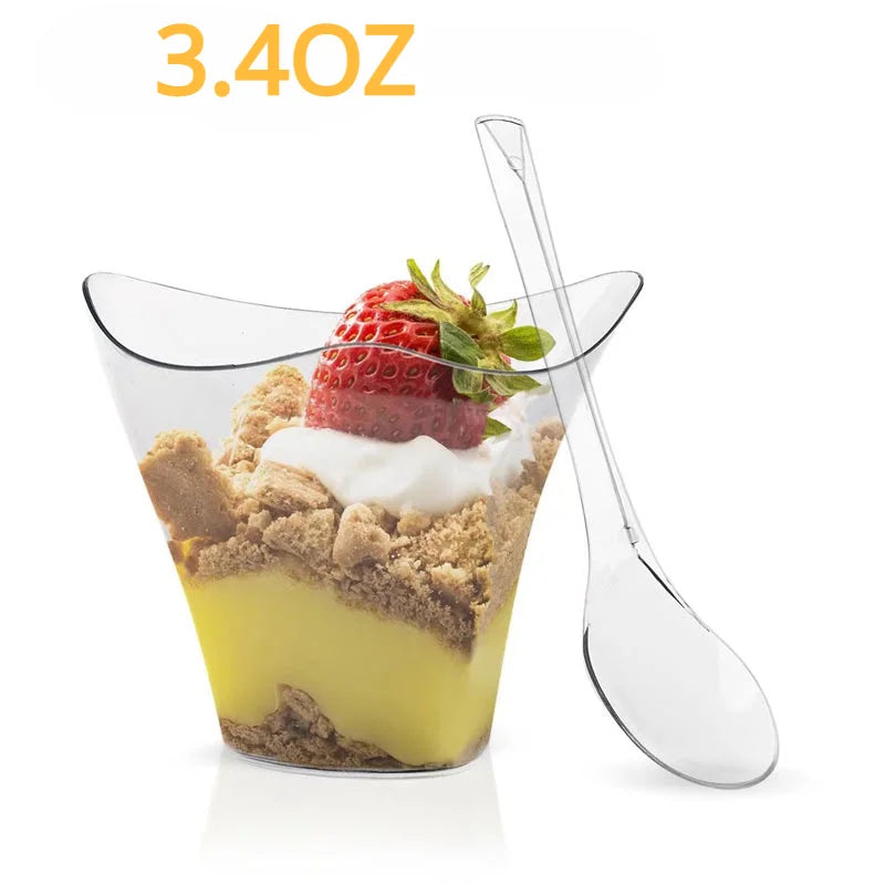 25/50PCS Disposable Dessert Cups for Party Birthday 3.4OZ