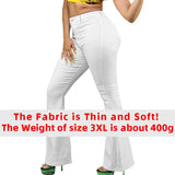 Plus Size Loose Comfortabl White Flare Jeans 3XL