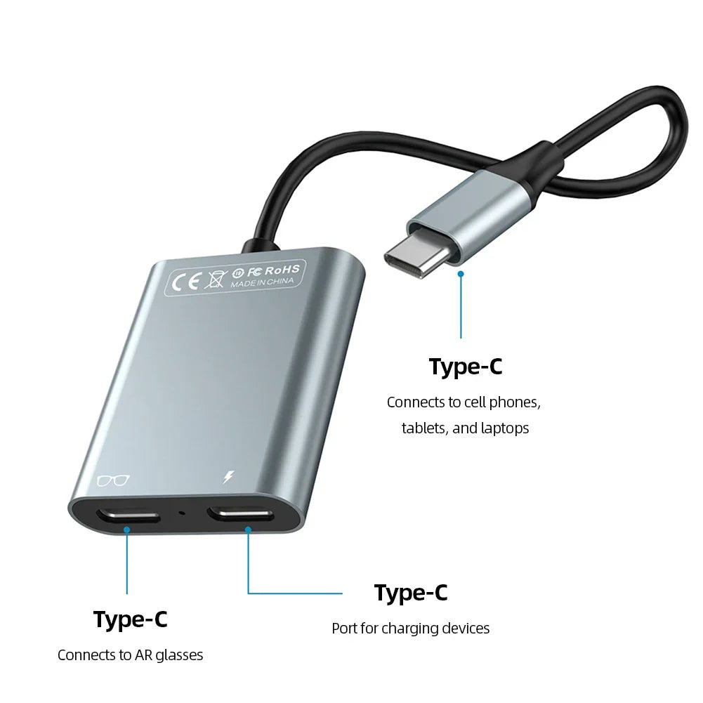2 in 1 USB-C HUB PD100W&Data Transfer USB