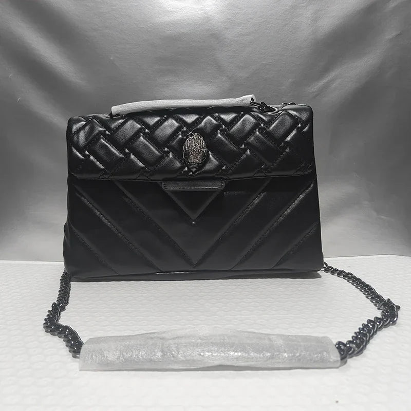 Kurt G Quilted Eagle Metal Women Shouder Bag