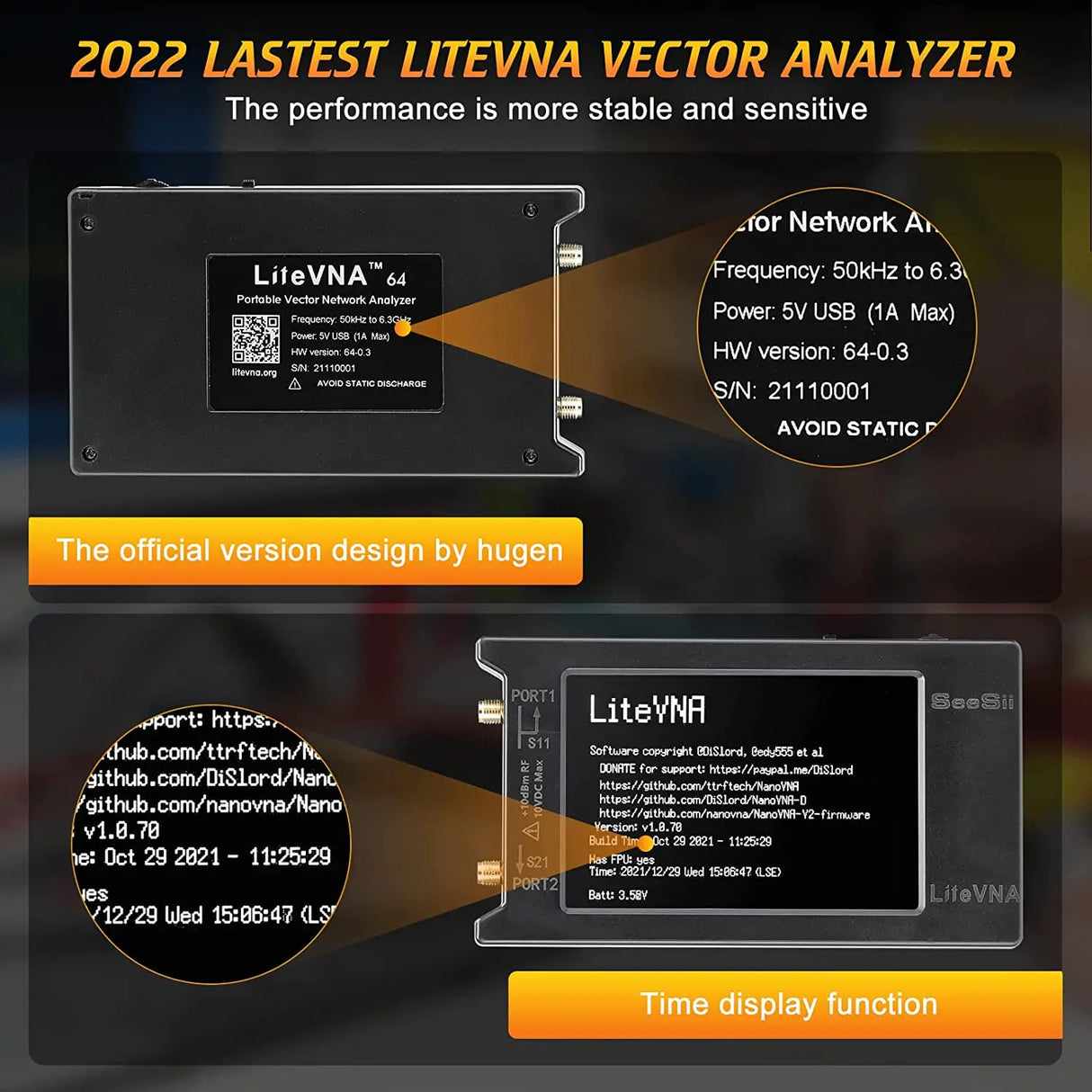Newest NanoVNA Spectrum analyzer LiteVNA 50kHz-6.3GHz Vector Network