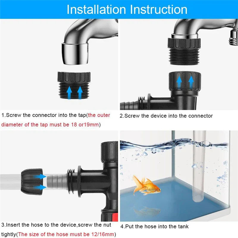 Aquarium Water Change Device Bucket-Free Aquarium Siphon Gravel