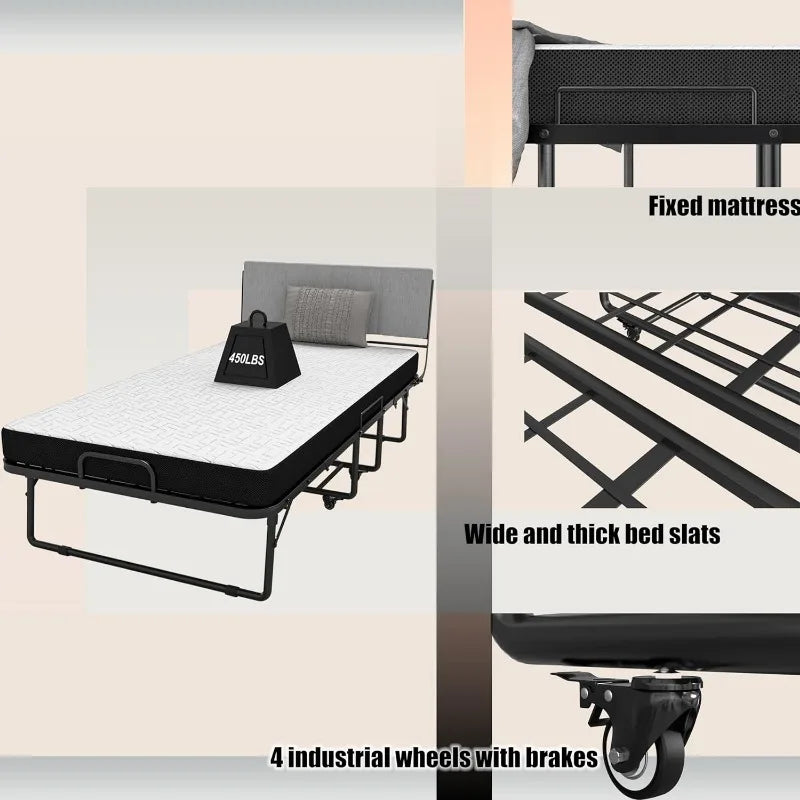 Folding Bed with 5" Memory Foam Mattress