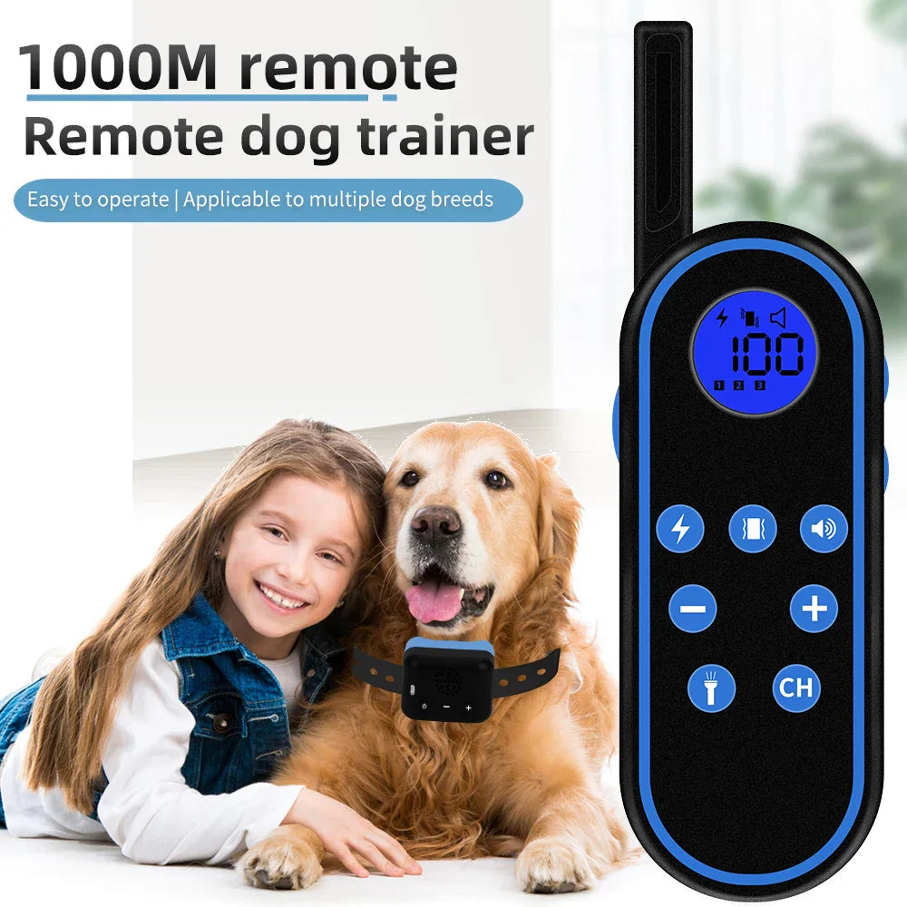 Electric Shock Collar Waterproof 1000m Remote Control Dog