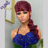 Mullet Wig Highlight Full Machine Made Wig With