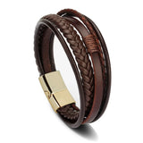 Trendy Leather Bracelets For Men Multilayer Braided Rope