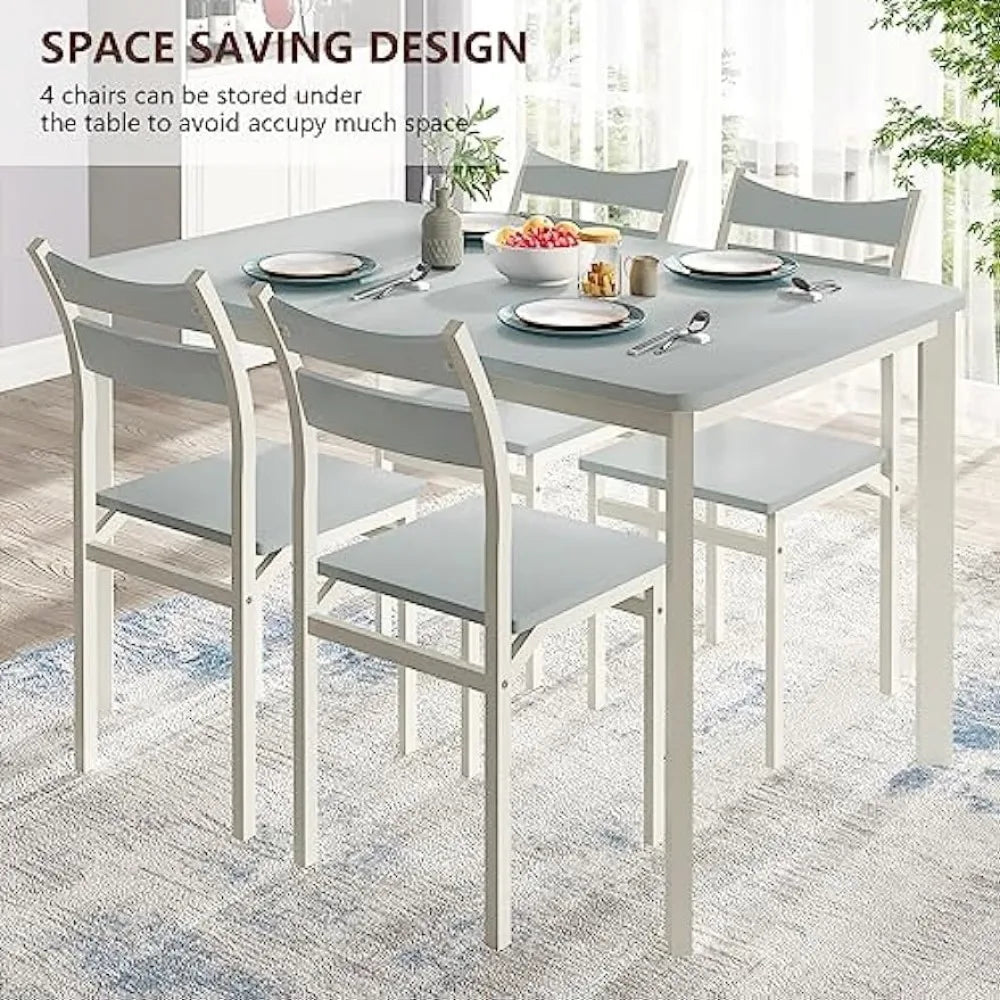 Dining Table Set for 4, Modern 5 Piece