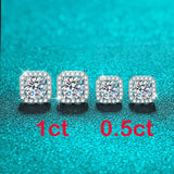 Smyoue White Gold 1CT Moissanite Stud Earrings for
